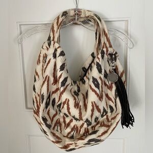 Tylie Malibu Canvas Hobo Bag with Leather Tassel